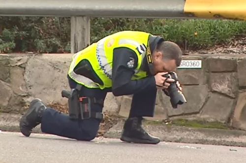 Forensic police have spent the morning combing the scene. 