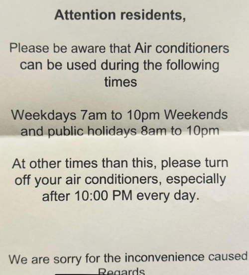 Sydney air conditioning restrictions