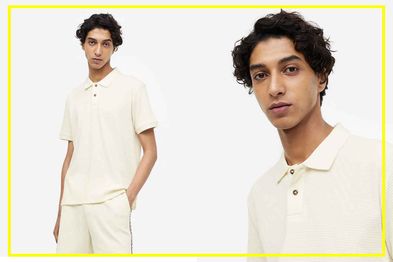 9PR: H&M Slim Fit Waffled Polo Shirt
