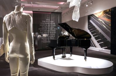 A general view of 'Freddie Mercury: A World Of His Own', a free public exhibition of Freddie Mercury's personal collection at Sotheby's on August 02, 2023 in London, England.  
