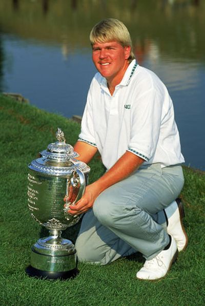 But the couple broke up before he won his first Major - the PGA Championship in 1991. (Getty)
