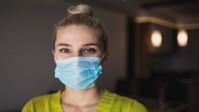 Woman wearing mask