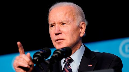 Il presidente degli Stati Uniti Joe Biden durante le sue osservazioni sul conflitto tra Russia e Ucraina.