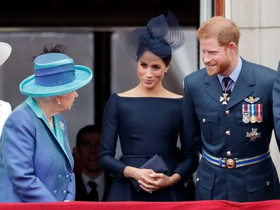 Meghan and Harry with Queen Elizabeth