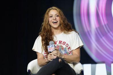 Shakira answers questions at a press conference on January 30, 2020 in Miami. 