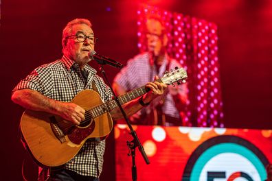  John Williamson performs during the Tamworth Country Music Festival 50th Anniversary Concert on April 21, 2022 in Tamworth, Australia. 