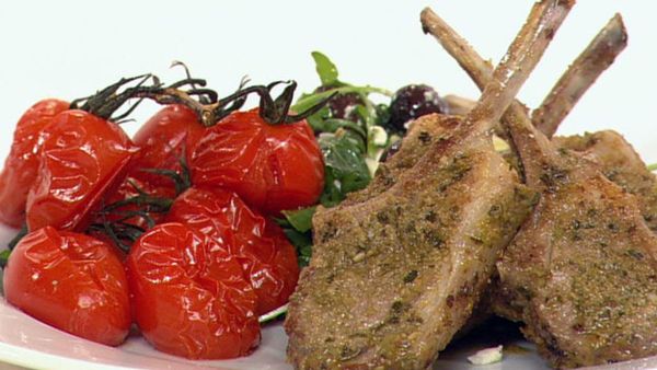 Lemon & olive-coated lamb cutlets