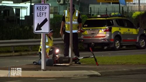 Police said the driver of the e-scooter was travelling on the wrong side of a Burleigh Waters road without a helmet. 