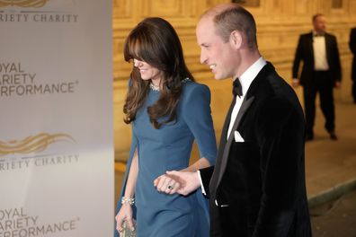 Kate, Princess of Wales, and Prince William arrive to attend the Royal Variety Performance at the Royal Albert Hall in London, Thursday, Nov. 30, 2023.