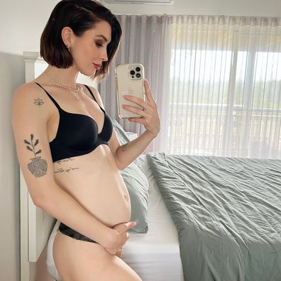 Alex Nation shows off her growing belly after announcing her third pregnancy.