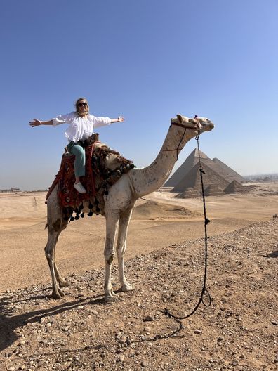 Riding a camel in Egypt was a bucket-list moment for Teagan Devitt.