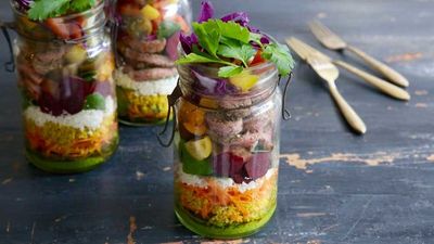 Jacqueline Alwill's sirloin salad jar