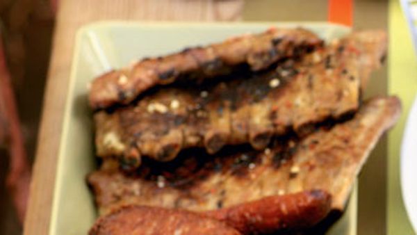 Pork ribs with garlic and chilli marinade