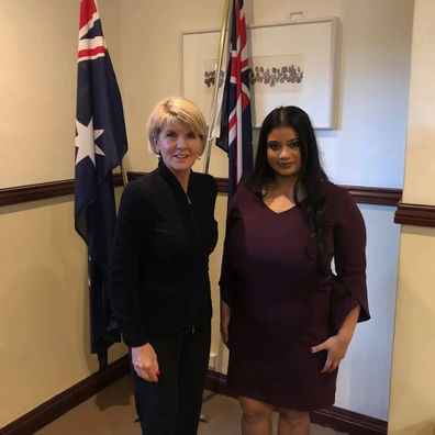 Noelle Martin with Julie Bishop.