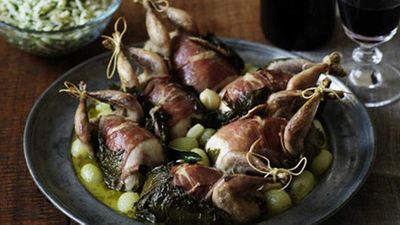 <a href="http://kitchen.nine.com.au/2016/05/19/15/38/roast-quail-wrapped-in-vine-leaves-with-grapes-and-herbed-orzo" target="_top">Roast quail wrapped in vine leaves with grapes and herbed orzo</a> recipe