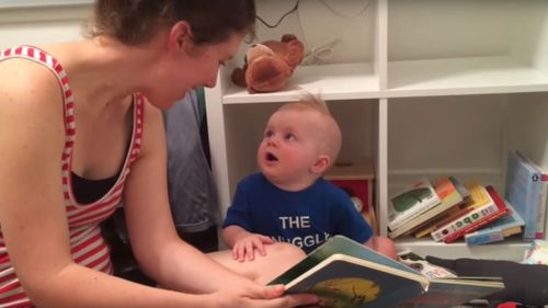The baby breaks down in tears each time a book is complete.