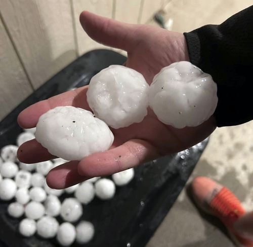 Large chunks of hail in Kansas