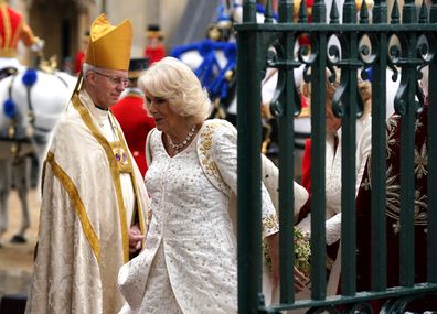 Camilla, the Queen Consort, during coronation ceremony