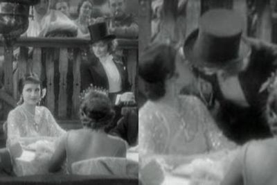 <i>Morocco</i> (1930)<br/><br/>The first on-screen kissing scene between two ladies was when Marlene Dietrich dressed in a top hat and planted a big wet one on a girl during her first Hollywood film <i>Morocco</i>.
