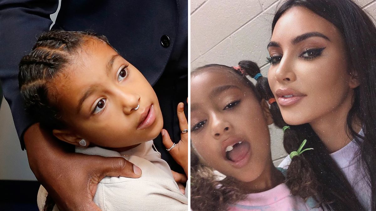 Kim Kardashian and Kanye West's daughter North, six, wears septum ring to  church - 9Celebrity