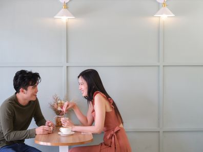 couple in cafe date