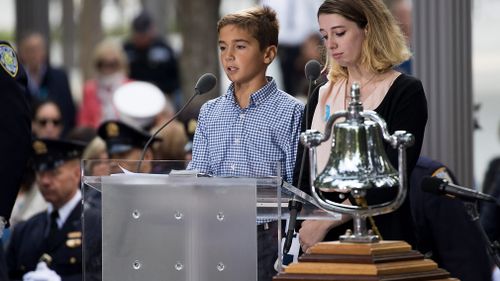 Relatives of those killed in the Twin Towers read out names of the victims. (AFP)