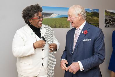 The Prince of Wales, Prince Charles and Prime Minister of Barbados Mia Amor Mottley at COP26