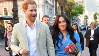 Prince Harry and Meghan Markle talk about their son Archie's trip to South Africa.