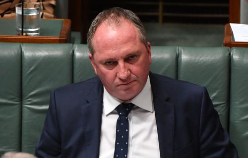 Barnaby Joyce during question time (AAP)