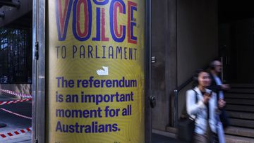 A Voice to Parliament referendum information board