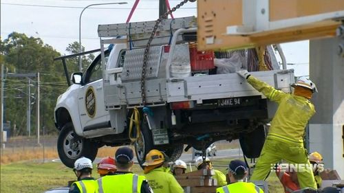 The ute was taken away for an examination. (9NEWS)