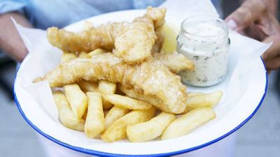 <strong>Recipe:&nbsp;<a href="http://kitchen.nine.com.au/2016/05/20/11/10/the-fish-shops-beerbattered-fish-and-chips" target="_top">The Fish Shop's beer-battered fish and chips</a></strong>