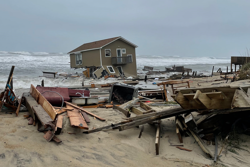 Another home which collapsed in Rodanthe on May 10 in 2022.