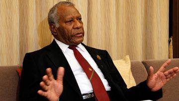 Vanuatu's president Baldwin Lonsdale said the Pacific nation has been "completely destroyed". (AAP)