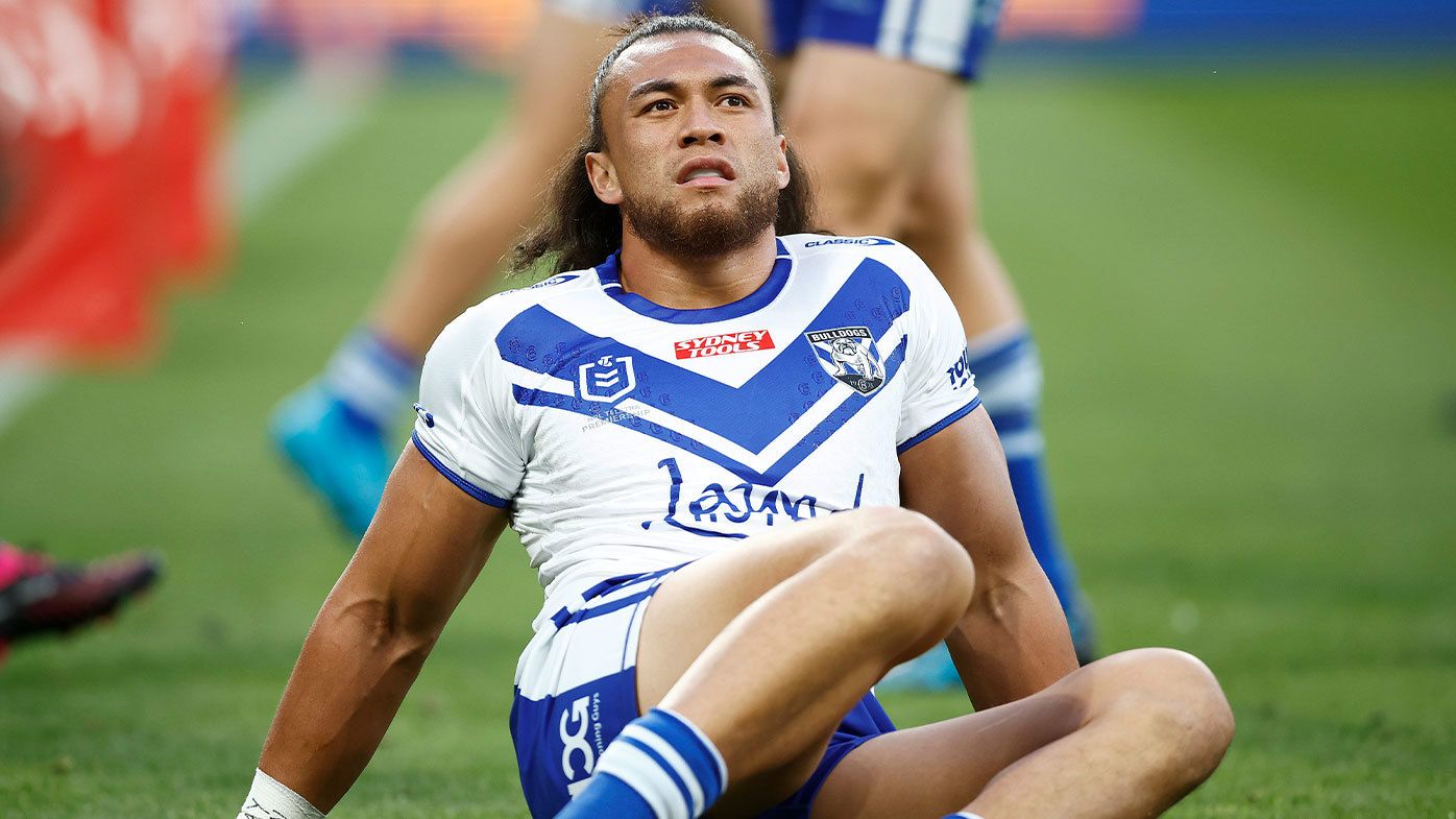 Raymond Faitala-Mariner pictured in action for the Canterbury Bulldogs during the 2023 NRL season