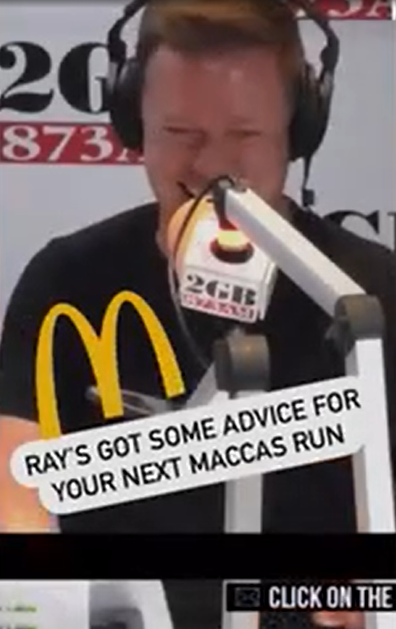 Ben Fordham gets McDonald's ordering advice from Ray Hadley