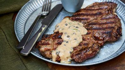Recipe: <a href="http://kitchen.nine.com.au/2017/10/05/16/12/big-marns-easy-steak-with-pepper-sauce" target="_top">Big Marn's easy steak with pepper sauce</a>