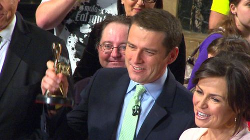 Karl with his Gold Logie. (9NEWS)