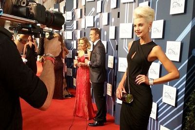 Kate Peck poses for one last red carpet snap before hitting the Astra's after-party.