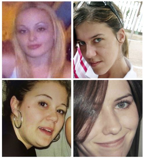 Photos provided by the Suffolk County Police Department show Melissa Barthelemy, top left, Amber Costello, top right, Megan Waterman, bottom left, and Maureen Brainard-Barnes. Rex Heuermann, 59, is accused of killing Melissa Barthelemy, Amber Costello and Megan Waterman over a decade ago. He is also considered the prime suspect in the death of another woman, Maureen Brainard-Barnes. 
