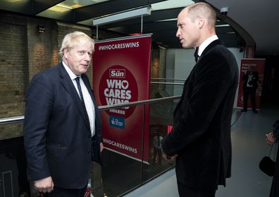 Prince William and Boris Johnson The Sun's Who Cares Wins Awards