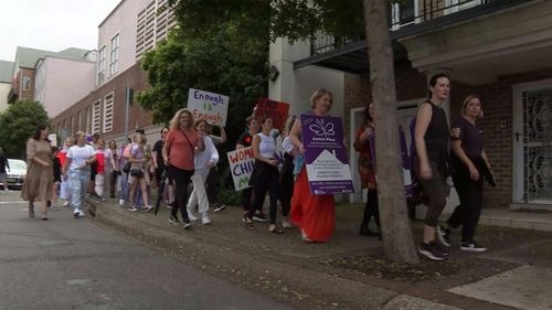 Hundreds march in Newcastle against domestic violence after young mum killed.