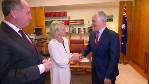 Mr Joyce and Ms Nash met with Prime Minister Malcolm Turnbull after the meeting. (9NEWS)