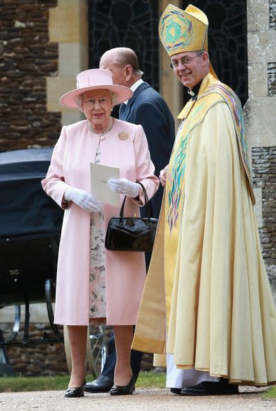 The archbishop pictured with Queen Elizabeth in 2015.