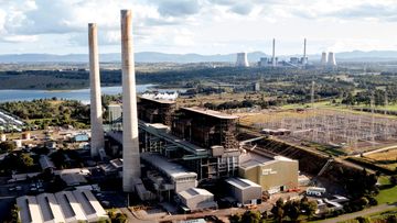 Aerial view of the Liddell Power Station, a coal-fired thermal power station, in Muswellbrook, NSW
