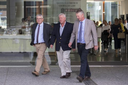Neill, John and Denis Wagner leave the Supreme Court in Brisbane earlier this month. Picture: AAP
