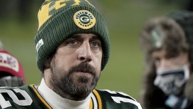 Green Bay Packers quarterback Aaron Rodgers (12) walks off the field after the NFC championship NFL football game against the Tampa Bay Buccaneers in Green Bay, Wis., Sunday, Jan. 24, 2021