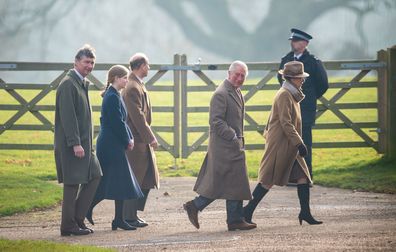 Queen Elizabeth Prince Charles church Sandringham without Prince Andrew