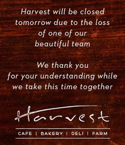 The cafe where Alex worked announced it was closing on the day after her death. (Facebook)