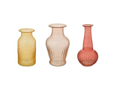 3 piece glass vase set